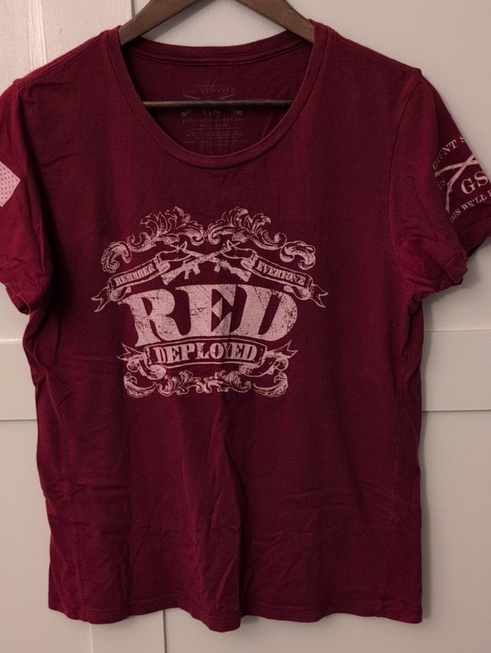 Grunt Style Women's Maroon 'RED Deployed' Short Sleeve Tee